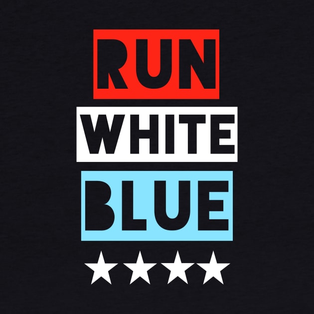 4th of July Running - Run White Blue by PodDesignShop